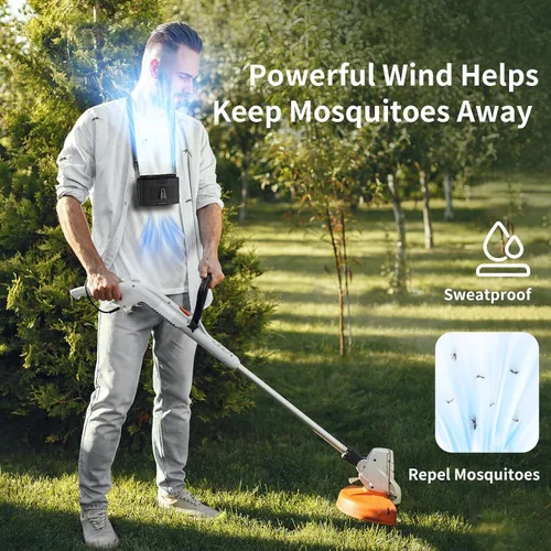 Vista 8 de Socool - Ventilador de cintura portátil de 10000 mAh con clip en el cinturón portátil, ventiladores personales funciona con batería, enfriamiento