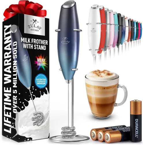 Vista 115 de Zulay Milk Boss Espumador de leche potente manual, hace espuma para latte, batidor para mezclar bebidas, café, miniespumador para capuchino, frappé