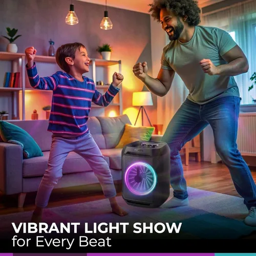 Vista 4 de Philips Altavoz Bluetooth para fiestas, refuerzo dinámico de bajos, Bluetooth y entrada auxiliar, entrada de micrófono, emparejamiento inalámbrico