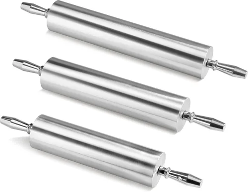 Vista 4 de New Star Foodservice 37500 Rodillo de aluminio extra resistente para restaurante, 13 pulgadas, color plateado