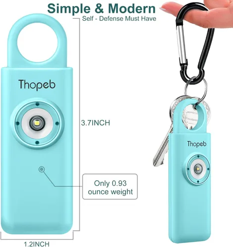 Vista 3 de La alarma de seguridad personal original para mujeres por mujeres, sonido de sirena fuerte, luz LED estroboscópica SOS, ten seguridad con la alarma