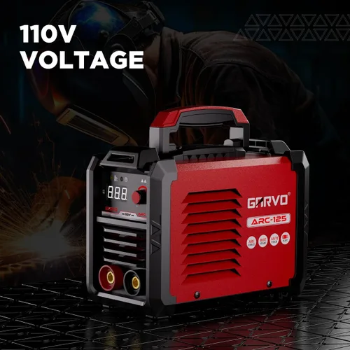 Vista 2 de GARVO Máquina de soldadura MMA de 110 V, soldador ARC de 125 amperios, mini soldador de palo, pantalla digital LCD, arranque en caliente, fuerza