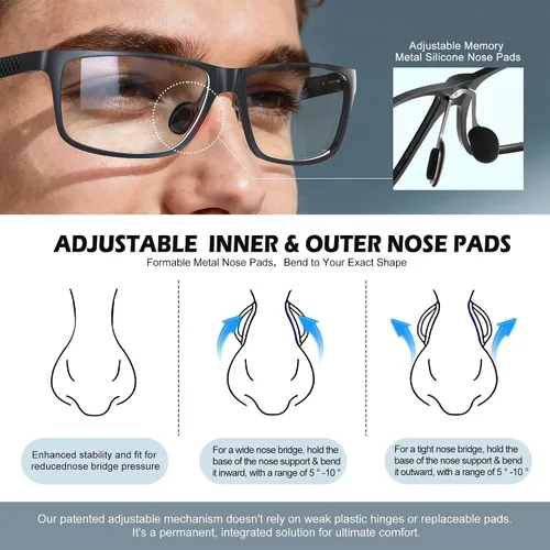 Vista 7 de ANYLUV Blue Light Blocking Glasses Men Computer Gaming Glasses Lightweight Al-Mg Metal Anti Eyestrain Eye Protection