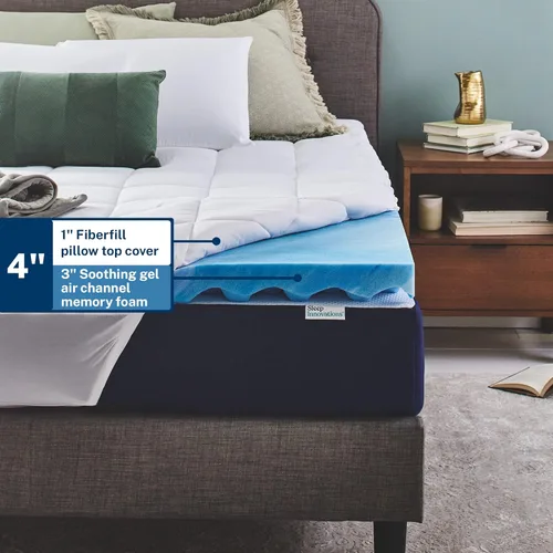 Vista 3 de Sleep Innovations Top de colchón enrevesado, color blanco. completo, Blanco, King