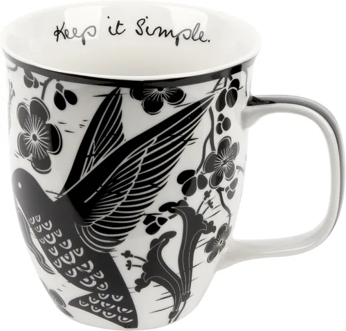 Vista 27 de Karma Gifts - Taza bohemia de 16 onzas, color blanco y negro, diseño de abeja, bonita taza de café y té, tazas de café de cerámica para mujeres