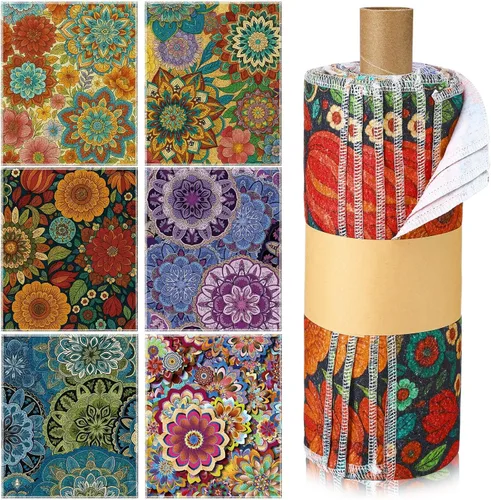 Vista 16 de Redbaker 6 Piezas Rollos de Toallas de Papel Reutilizables Toallas de Cocina a Granel Lavables Sin Papel Paños de Algodón Servilletas de Mano