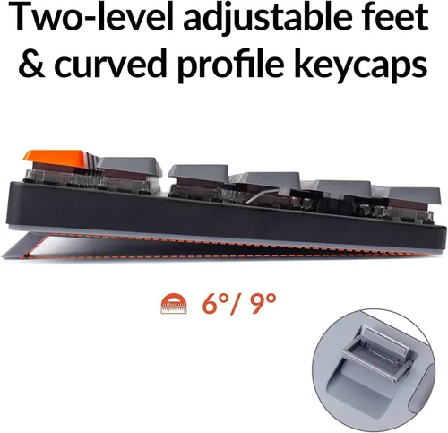 Vista 7 de Keychron K3 Teclado mecánico inalámbrico ultra delgado con 75% de diseño, compacto, intercambiable en caliente, 84 teclas Bluetooth RGB LED