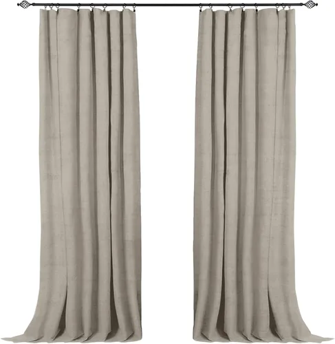 Vista 28 de 100% Blackout Shield Cortinas opacas completas para dormitorio de 63 pulgadas de largo, juego de 2 paneles, anillos de clip/bolsillo para barra Alba