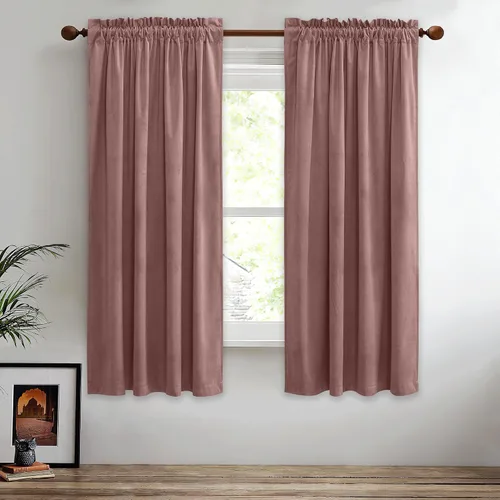 Vista 73 de StangH Cortinas de terciopelo rojo de 42 x 84 pulgadas de lujo, con aislamiento térmico, divisores de habitación, decoración navideña del hogar
