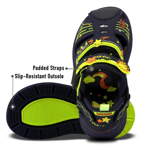 Vista 4 de Gold Pigeon Shoes Sandalias de atleta con puntera cerrada y cierre fácil para niños