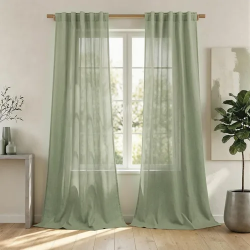 Vista 93 de Mrs.Naturall Cortinas negras de 45 pulgadas de largo, cortinas cortas de lino transparente para privacidad para cocina, dormitorio, ventanas
