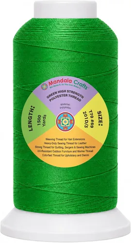 Vista 11 de Mandala Crafts Airforce Blue Tex 70 - Hilo de poliéster para tapicería 1500 Yds T70 UV Resistant Strong Thread for Leather Sewing, Marine