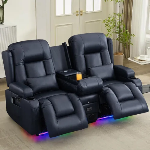 Vista 29 de URRED Wall Hugger Power - Sofá reclinable con masaje y calor, color beige