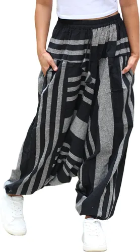 Vista 4 de PEACH PEBBLE Pantalones Harem 100% algodón, pantalones bohemios de yoga hippie