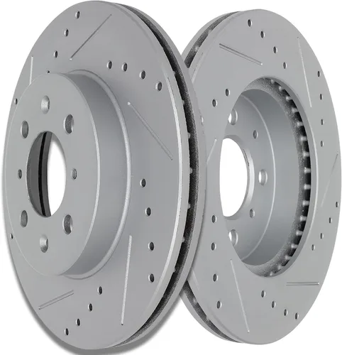Vista 29 de SCITOO Rotores de freno traseros, 2 kits de frenos para Acura Integra 1990-2001, Honda Civic 1992-1995 1999-2000, para Civic del Sol 1993-1997, CRX