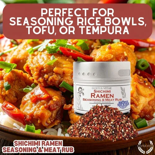 Vista 5 de Shichimi Ramen condimento y carne frotado – Mezcla de especias gourmet – Todo natural – Sin OMG – Hecho en Estados Unidos – Hecho a mano – Pequeño