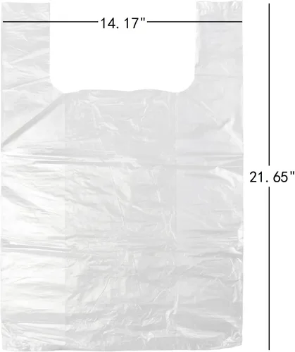 Vista 2 de Bolsas de plástico para camisetas, bolsas de compras de comestibles, Bolsas de transporte reutilizables transparentes, 400 bolsas, Claro