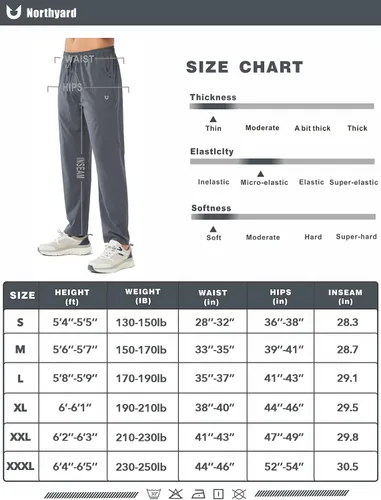 Vista 7 de NORTHYARD Pantalones deportivos para correr para hombre, pantalones de gimnasio ligeros, pantalones de correr con dobladillo abierto
