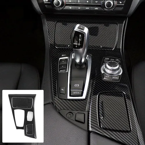 Vista 13 de 2 piezas de calcomanías para rejilla de aire del salpicadero, estilo carbono, de ABS, para ajuste en las rejillas de aire acondicionado, para BMW