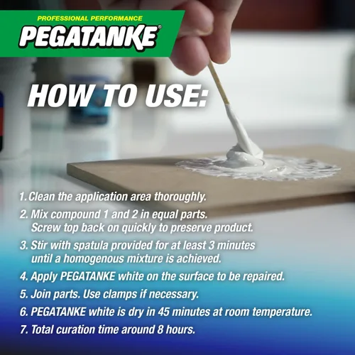 Vista 3 de PEGATANKE - Resina epoxi blanca de 2 partes Adhesivo profesional de soldadura en frío Pegamento de metal líquido de alta resistencia