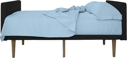 Vista 9 de Sábanas para sofá cama – Juego de 4 piezas, tamaño matrimonial, bolsillo profundo de 6 pulgadas de microfibra ultrasuave, doble cepillado, Negro