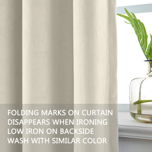 Vista 42 de cololeaf Panel de cortinas opacas de terciopelo con forro para cine en casa, cortina de ganchos planos para barra transversal o pista, 100 pulgadas