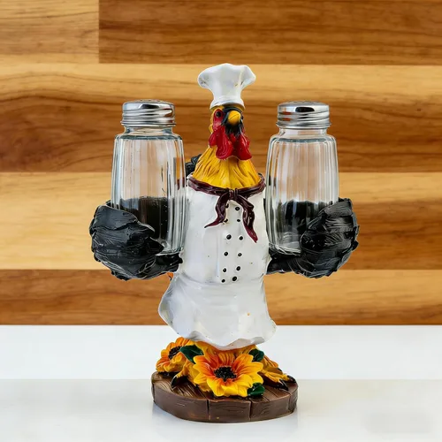 Vista 11 de Juego de salero y pimentero de resina con soporte y tarros de especias de cristal, decoración de cocina para amantes de los gatos, figura de gato