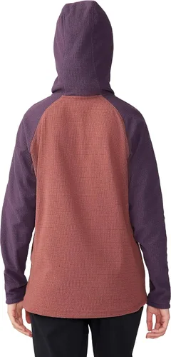Vista 2 de Mountain Hardwear Sudadera con capucha Summit Grid para mujer, Clay EarthBlurple, talla M