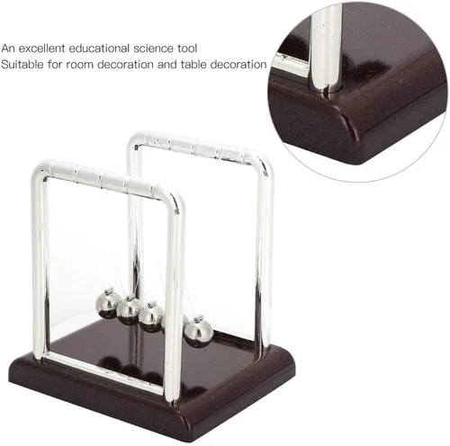 Vista 9 de Garosa Bolas de péndulo Newton's Laws de 3.1 x 2.8 x 3.5 in, bolas de metal balanceo de Newton para decoración de escritorio de oficina