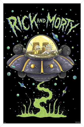 Vista 12 de Trends International Rick And Morty - Póster de pared de barco, 14.725 x 22.375 pulgadas, versión enmarcada de madera de granero