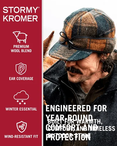 Vista 2 de Stormy Kromer Original Kromer Cap - Gorro de lana de invierno con orejeras