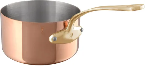 Vista 4 de Mauviel M'Heritage 200 B - Cacerola de cobre pulido y acero inoxidable con asas de latón, 1.2 cuartos de galón, fabricada en Francia