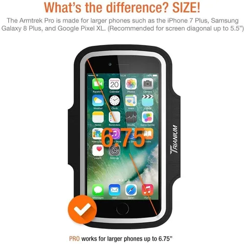 Vista 4 de Trianium Brazalete para teléfono grande: iPhone Xs Max XR iPhone X 8 7 6s Plus, LG G7 G6, Galaxy s9 s8, Note 9 8
