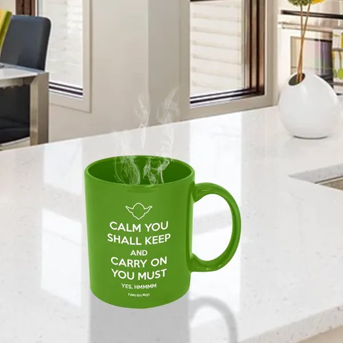 Vista 2 de Funny Guy Mugs Calm You Shall Keep And Carry On You Must - Taza de café de cerámica de 11 onzas, taza de café divertida ideal para mujeres