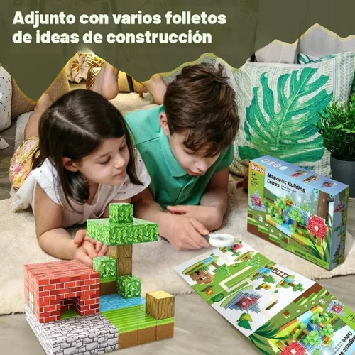 Vista 8 de Bloques Magnéticos - Construye Mi Mundo Magnético, Juguetes Magnéticos Artesanales para Niños y Niñas de 3-4, 4-5, 6-8 Años, Juguetes Sensoriales