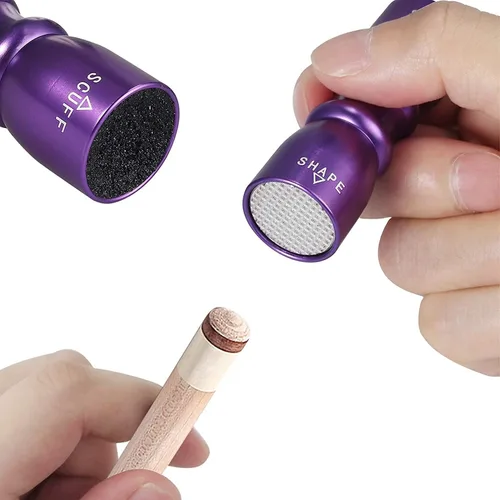 Vista 7 de 3 en 1 Billar Cue Tip Herramienta Billar Taco Accesorios Shaper/Scuffer/Aireador Púrpura