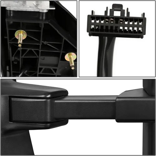 Vista 7 de DNA Motoring TWM-027-T666-BK-AM-L Espejo de remolque plegable telescópico manual con señal de giro compatible con 08-16 F250 / F350 / F450 / F550