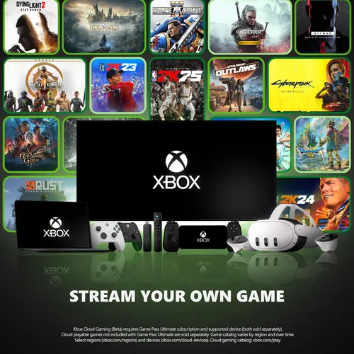 Vista 5 de Xbox Wireless Controller (2025) Carbon Black + Fire TV Stick 4K Game Pass Ultimate 1 Month - Gaming Bundle, Windows, Mobile & Smart TVs