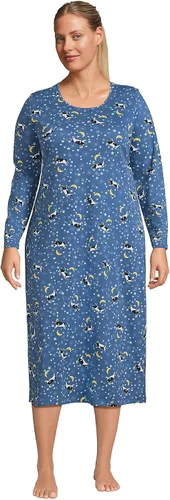 Vista 4 de Lands' End Camisón de algodón de manga larga para mujer
