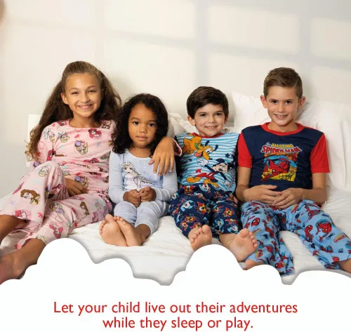 Vista 2 de Marvel Conjunto de pijama unisex de algodón ajustado de 2 piezas, suave y lindo para niños