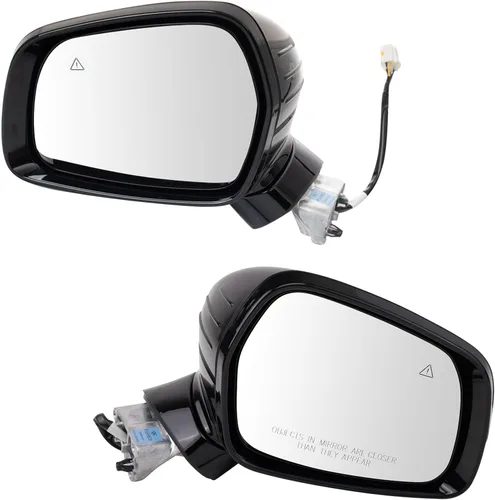 Vista 25 de TRQ Conjunto de 2 piezas de espejo lateral para conductor y pasajero, ajuste eléctrico, sin calefacción, sin memoria, color negro, compatible