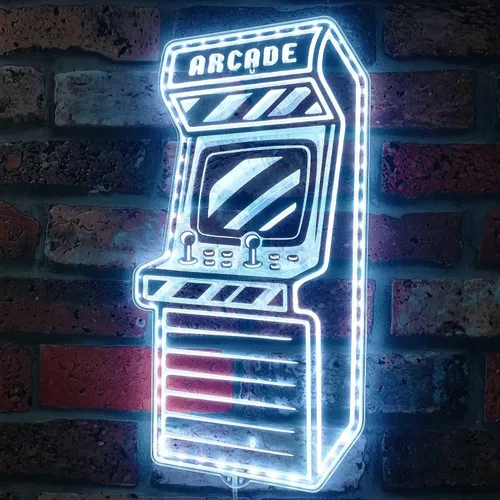 Vista 81 de ADVPRO Arcade Retro Game Classics Video Room RGB Dynamic Glam LED Sign - Forma de corte a borde - Decoración 3D inteligente - Señalización