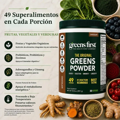 Vista 3 de Greens First Superalimentos, extractos y concentrados, poder de nutrientes ricos en antioxidantes, más de 15 porciones de frutas, 14.37 onzas 30