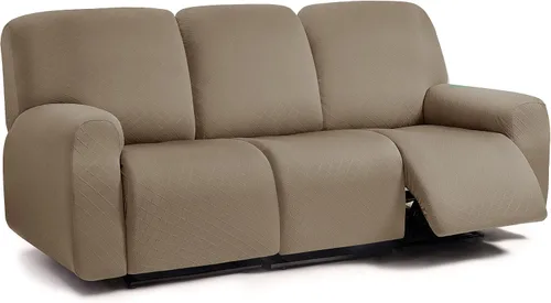 Vista 36 de ULTICOR Fundas para sofá reclinable de 8 piezas con diseño de jacquard cuadrado, fundas elásticas para sofá reclinable de 3 cojines, gruesas, suaves