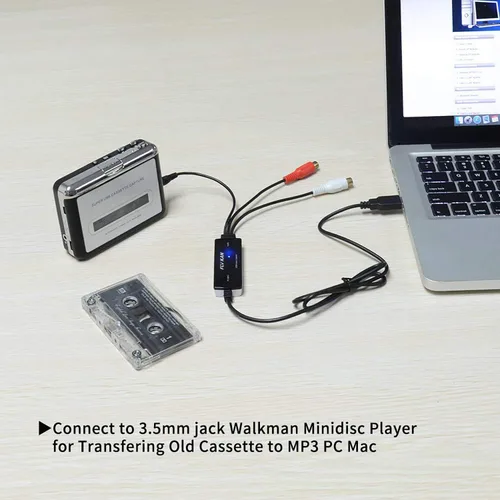 Vista 3 de capturador de cassette a mp3 para Windows 10/8.1/8/7 y Mac OS 10.11 USB 2.0