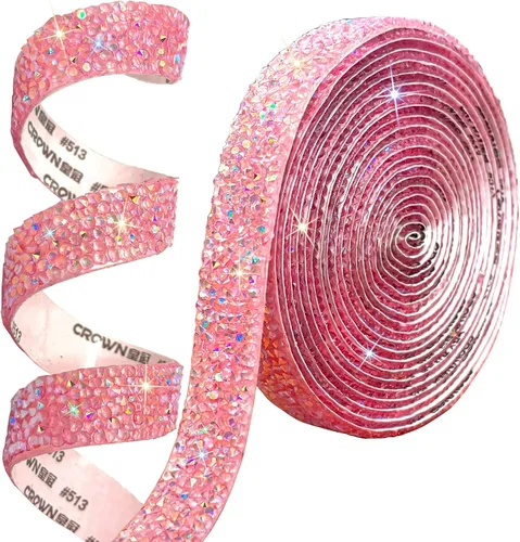 Vista 13 de Cinta autoadhesiva de resina negra con diamantes de imitación, 4 yardas, cinta de cristal brillante aplicable a bodas, cumpleaños, Navidad, fiestas