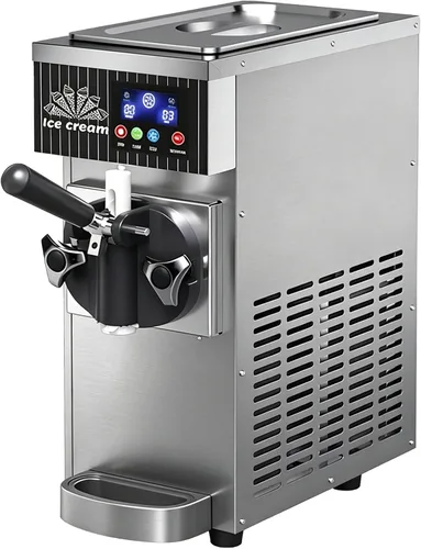 Vista 9 de Máquina de helado comercial de un solo sabor, máquina de helado de servicio suave de 4-5 L/H, panel LCD y autolimpieza, máquina de postres de Naranja