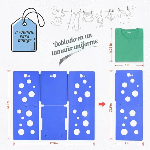 Vista 6 de BoxLegend V5 - Carpeta plegable para camisas, carpeta de ropa, fácil y rápido de plegar, asistente de lavandería para carpetas de lavandería Azul