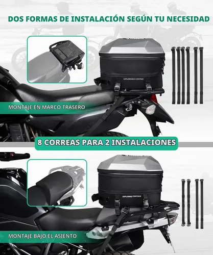 Vista 8 de NICECNC Mochila para casco de motocicleta, Negro & gris, Equitación