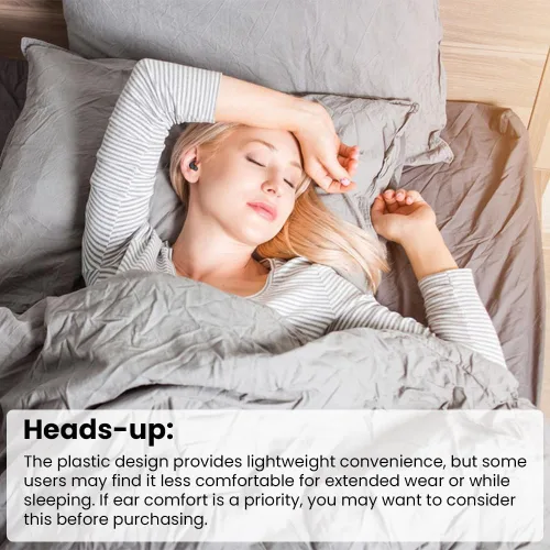 Vista 3 de Piluyaa Auriculares para dormir con Bluetooth en el oído, auriculares ligeros, mini tapones invisibles para los oídos, diseño pequeño para personas